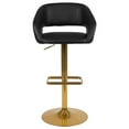 thumbnail image 3 of Home Square Faux Leather Adjustable Bar Stool in Black and Gold - Set of 3, 3 of 11