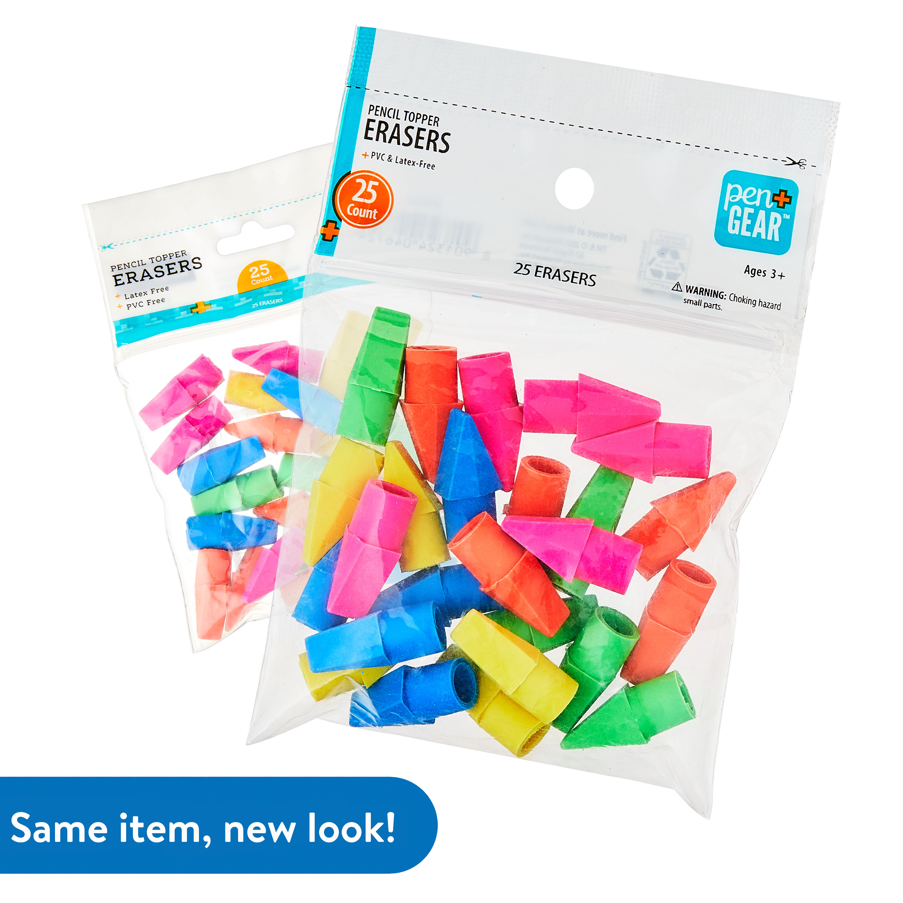 Gomas para lápiz Pen+Gear, 25 piezas, colores surtidos, sin manchas, para lápices #2 6