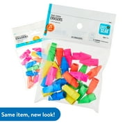 Pen+Gear Pencil Cap Erasers, 25 Count – Assorted Colors, Smudge-Free, Fits #2 Pencils