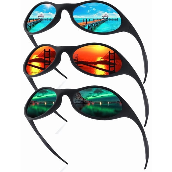 Gafas Deportivas ICARA 3 Pares Polarizadas UV400 para Hombre/Mujer
