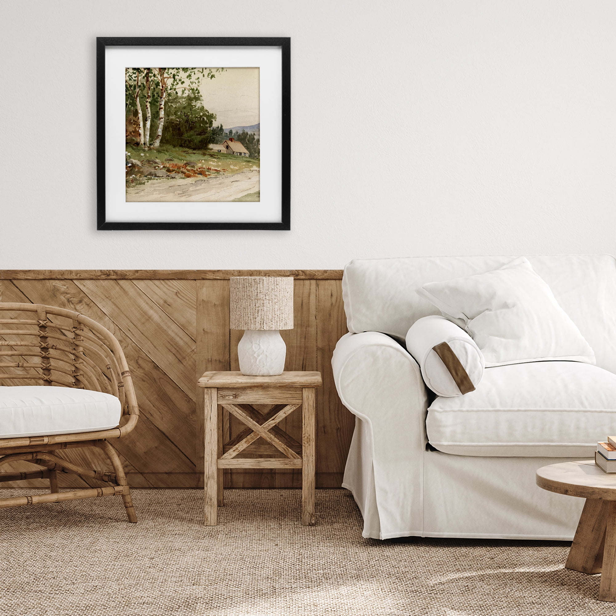 Stupell Industries Farm House Dirt Road Black Framed Print Under Glass, design by Lula Bijoux & co.