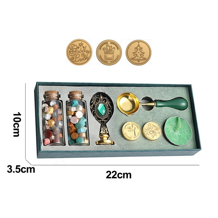 Wax Seal Stamp Kit with Gift Box, Wax Seal Beads with Wax Seal Stamp,  Sealing Wax Warmer, Wax Seal Metallic Pen and Envelope, Wax Seal Kit for  Gift and Decoration,，G202835 