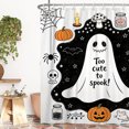 thumbnail image 3 of Nanqianyi Halloween Shower Curtain,Polyester Fabric Waterproof Bathroom Curtain,36 x 72 Inch, with Hooks,Pumpkin Cute Ghost Spider Bat, 3 of 7