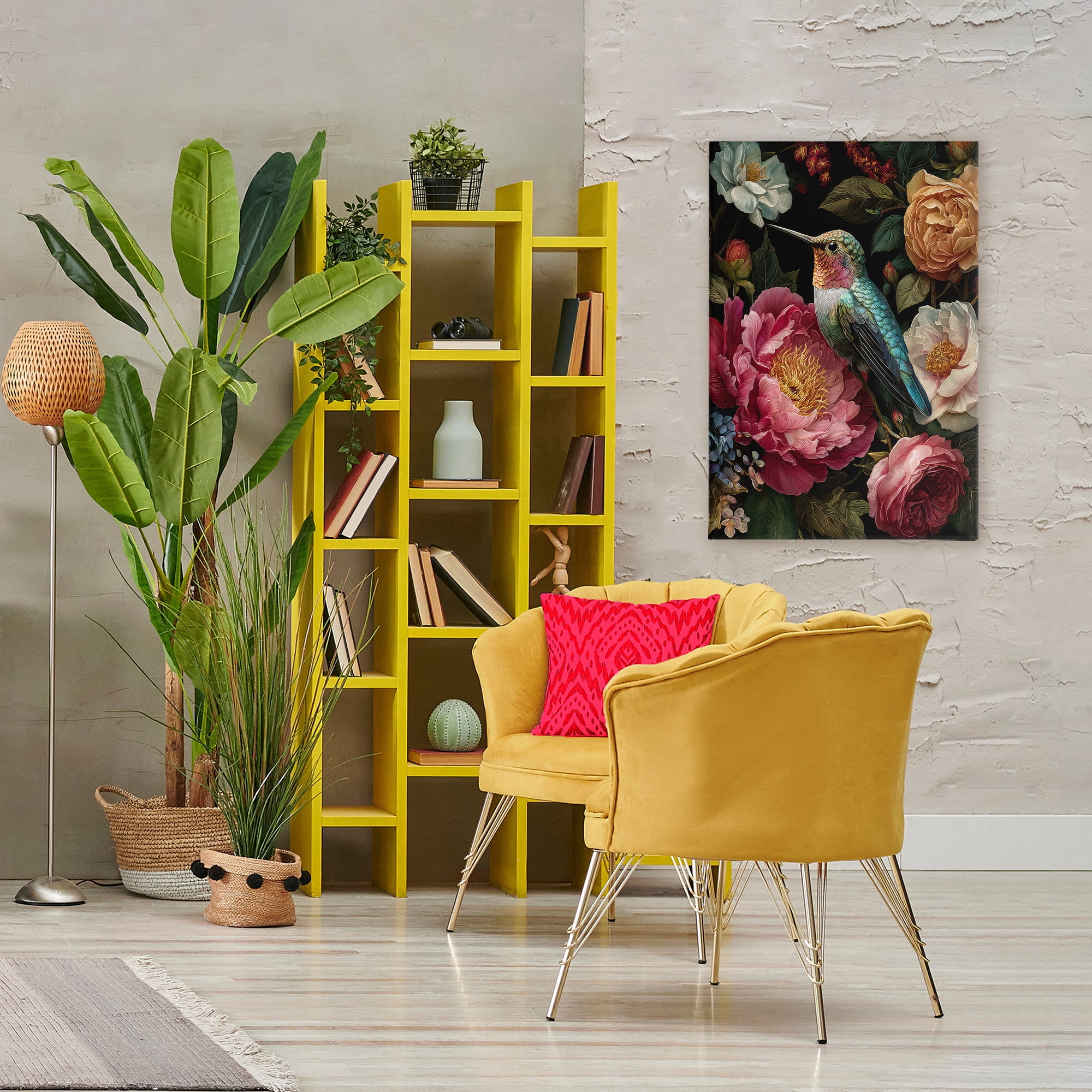 Stupell Industries Hummingbird & Lush Blooms Canvas Wall Art, design by The Wands Want