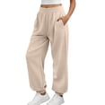 thumbnail image 2 of SAWOBUUN Women High Waisted Joggers Pants Soft Loose Fit Sweatpants Casual Athletic Solid Color Pants with Pockets, 2 of 6
