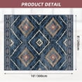 thumbnail image 2 of 8'x10' Area Rugs for Living Room, Machine Washable Non-Slip Carpet, Soft Faux Wool Low Pile Moroccan Farmhouse Western Rug, Dark Blue, 2 of 5