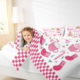 thumbnail image 4 of Feelyou Cute Gingerbread Man Queen Comforter Set, Cartoon Christmas Bedding Sets, Teens Kids Women Girls Reversible Bedding Comforter Set, Breathable Home Decor, 3pcs, 4 of 8