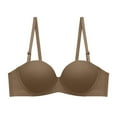 thumbnail image 2 of SMihono Trendy Bras for Women Fashion Push Up Super Gather Solid Color Bralettes Fit Minimizer Stretchable Straps Everyday Underwire Coffee 4, 2 of 4