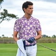thumbnail image 3 of Sikiie Daisies Flowers Print Men's Short-sleeved POLO Shirts, Button-down Shirts and T-shirts are Suitable for Vacation, Leisure and Business-Medium, 3 of 6