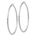 thumbnail image 2 of 14k White Gold 2mm Round Hoop Earrings, 2 of 3