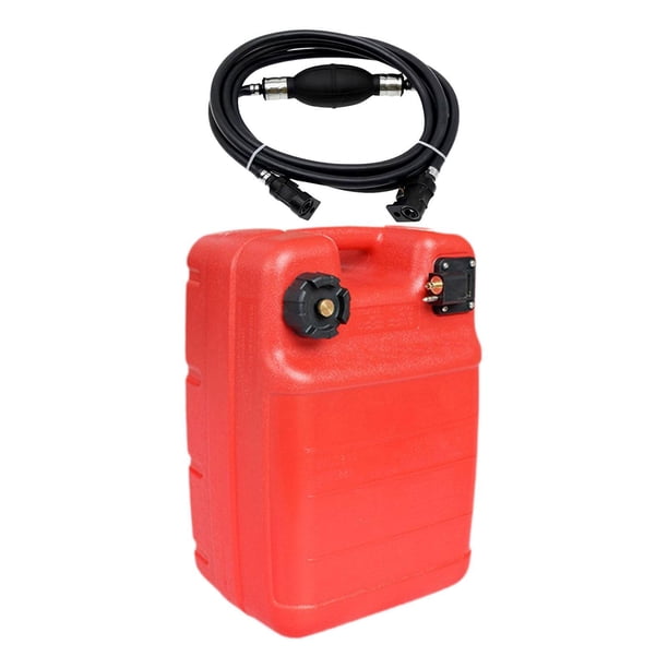 Tanque de combustible portátil para barco, piezas de Motor de barco, fueraborda marino con mango, caja de aceite de tanque de combustible externo 24L con tubo de combustible