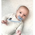 thumbnail image 4 of Soporte para chupetes RazBaby Razzies de silicona, paquete de 2 unidades, sin BPA, azul/gris, 4 of 5