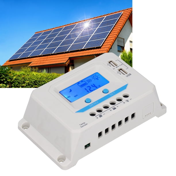Panel Controlador De Carga Solar PWM 30A, Carcasa De ABS Para El Hogar, Pantalla LCD EL2430Z 12V/24V