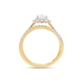 thumbnail image 4 of 1 1/5 ct Round & Pear Diamond Lab Grown Created Halo Two Row Wedding Bridal Ring Set In 14K Yellow Gold (1.20 cttw, G-H/VVS1) Jewelry Gift For Women EGL Certified Ring Size - 8, 4 of 6