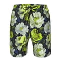 thumbnail image 3 of Cauagu Teal floral elegance Print Men's Swim Trunks,Hawaiian Bathing Suit Swimsuits Beach Shorts with Pockets for Men Quick Dry Swimming Board Shorts-Large, 3 of 6
