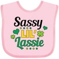 thumbnail image 3 of Inktastic Saint Patrick's Day Sassy Lil' Lassie with Shamrocks Girls Baby Bib, 3 of 4