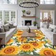 thumbnail image 4 of Rectangle Area Rug 6x9ft,Watercolor Sunflower Pastoral Flower Washable Carpet Non-Slip Runner Accent Rugs Indoor Floor Mat for Bedroom Living Room Decor,Seamless Floral Leaf, 4 of 9