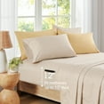 thumbnail image 2 of Regency Heights 6-Piece Twin Size Seersucker Comforter Set with Sheets, Botanical Bed in a Bag for College Dorm Room, Brown Bedding Comforter Set with Sheet Set with Side Pocket, 2 of 9