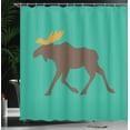 thumbnail image 4 of Ambesonne Moose Shower Curtain, Deer Family and Antlers, 69"Wx70"L, Sea Green Brown, 4 of 5