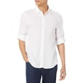 thumbnail image 1 of Perry Ellis Men's Long Sleeve Solid Linen Shirt, Bright White, Small, 1 of 4