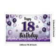 thumbnail image 3 of Yatrandify Purple Balloons Happy Birthday Banner Decorative Design Milestone Celebration Birthday Backdrop for Birthday Party Celebration Indoor Decoration Event, 3 of 8
