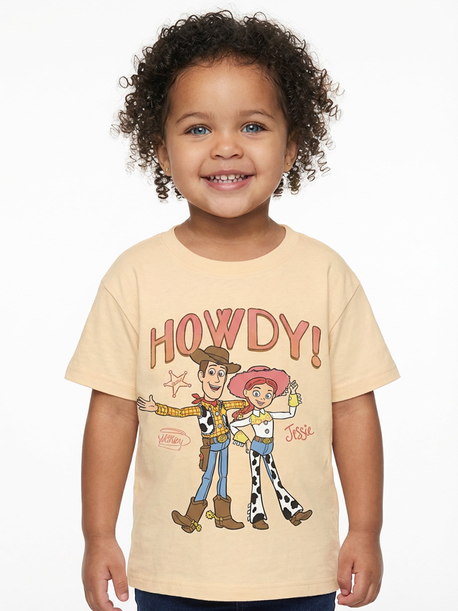 Toy Story Toddler Girls Howdy Sheriff Tee with Short Sleeves, Sizes 12M-5T