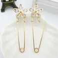 thumbnail image 3 of Jiaroswwei Flower Shape Anti-Exposure Women Brooch Pin Shining Rhinestone Faux Pearls Safety Pin Costume Accessories, 3 of 7