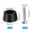 thumbnail image 2 of Uxcell patas de tabla de cortar, 8 paquetes de almohadillas antideslizantes con tornillos de acero inoxidable (0.25"Wx0.51"H), 2 of 6