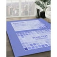 thumbnail image 3 of Ahgly Company Tapis Rond Lavable en Machine Intérieur Transitionnel Bleu Ardoise Clair, 8 Pieds Rond, 3 of 7