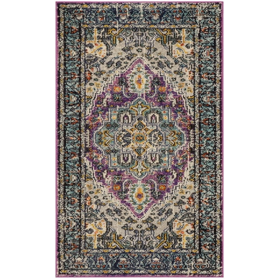 SAFAVIEH Monaco Durward Oriental Area Rug, Violet/Light Blue, 2' x 3'