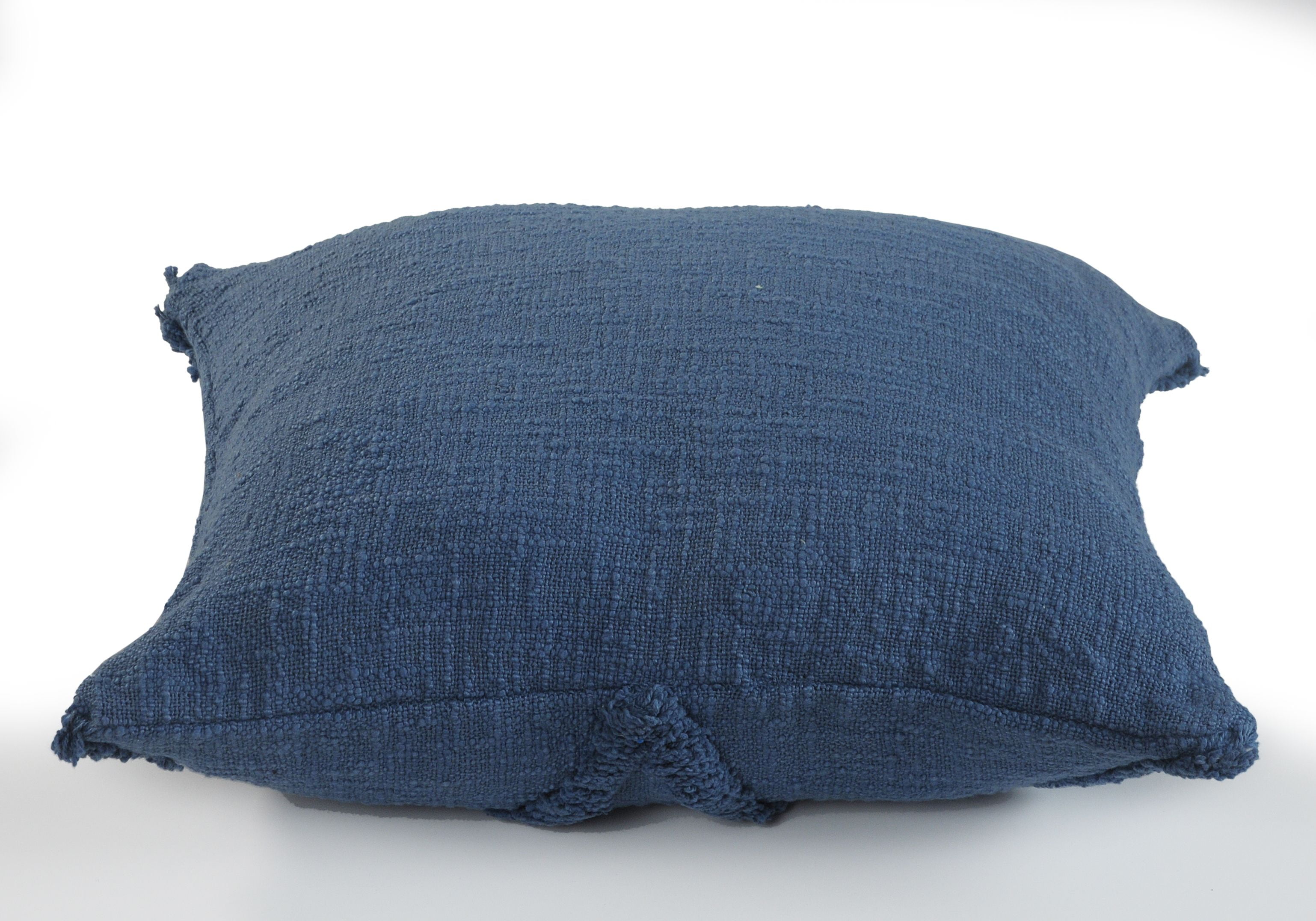 LR Home Sara 20" x 20" Coronet Blue Shag Diamond Cotton Adult Decorative Throw Pillow