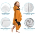 thumbnail image 7 of Orange Halloween Bats Hooded Bath Towel，60"x35" for Ages 3 To 12 Kids, Quick Dry Lightweight Soft Microfiber Hood Beach Towel Cover Up for Kids, 7 of 7