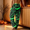 thumbnail image 5 of WULMLEO Halloween Funny Pants Men Corduroy Fall Skull Wide Leg Drawstring High Waisted Printed Graphic Joggers Casual Soft Pumpkin Trousers with Pockets Light Green L, 5 of 5