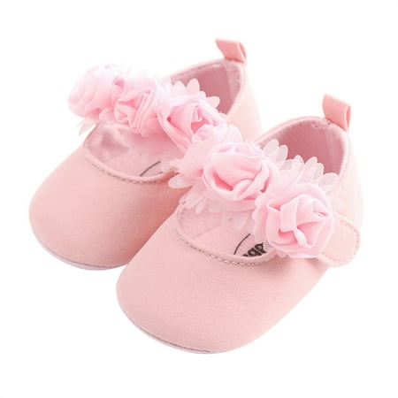 Loliuicca Baby Girl Premium Cloth Flats Infant Flower First Walker Crib Shoes