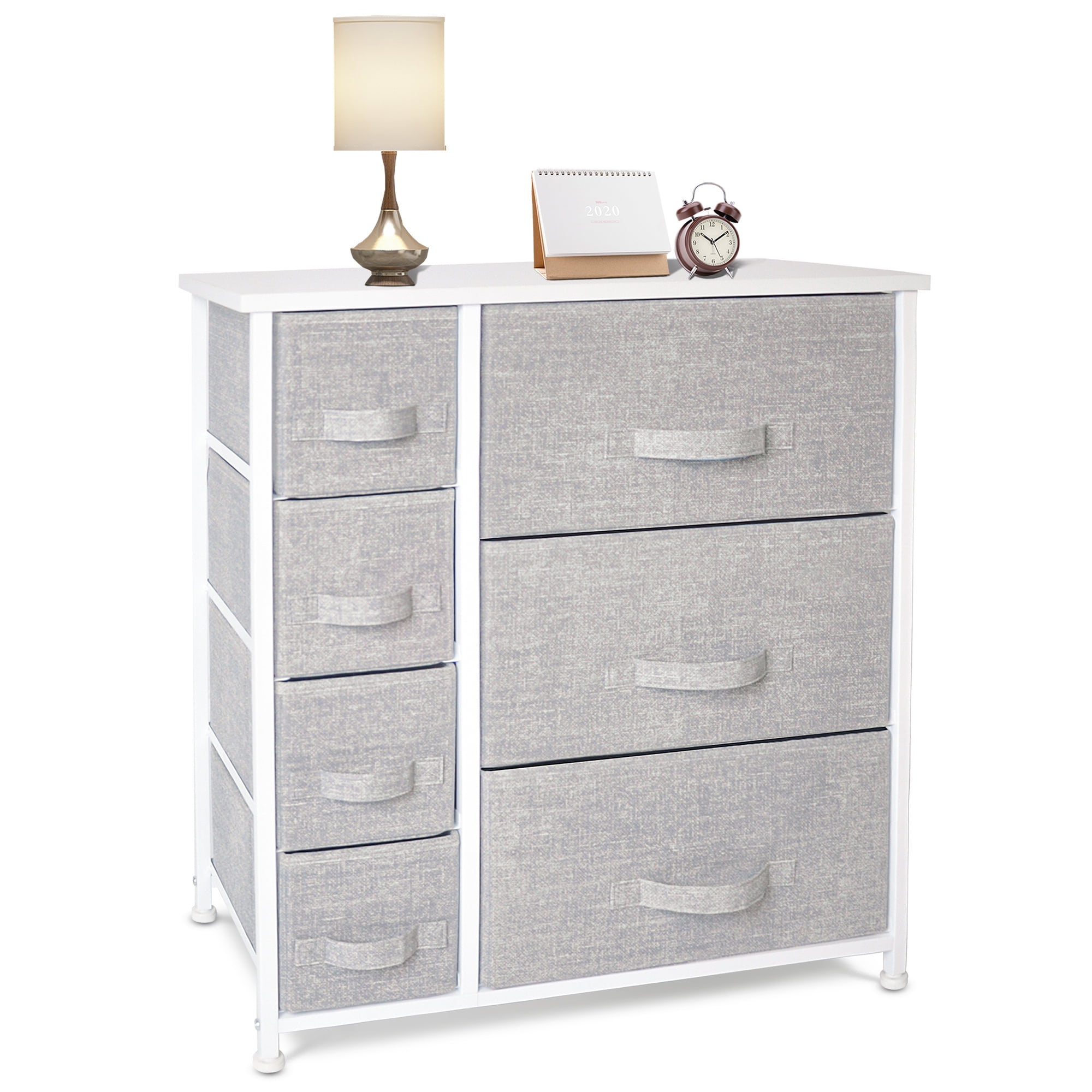 Bigroof Dresser with 7 Drawers, Closet with Fabric Drawers for Bedroom