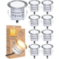 thumbnail image 1 of Recessed LED Deck Light Kit (Pack of 10), 12V Low Voltage Landscape Lighting, IP67 Waterproof Outdoor Step Light, Warm White Deck Lighting for Garden,, 1 of 1