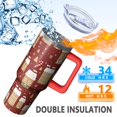 thumbnail image 3 of 40 Oz Plaid Christmas Tree Tumbler With Handle, Coffee Travel Mug Cup, Holiday Present, 3 of 4