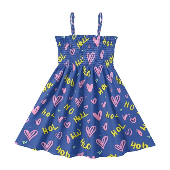 Ttyddzy Woman' Casual-Dresses Sleeveless Camisole A-Line Dress for 2Y-7-8Y，Doodle Patterns