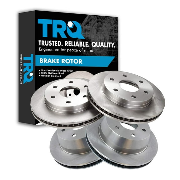 TRQ Brake Rotor Front & Rear Kit of 4 for Cadillac Chevy GMC Pickup SUV