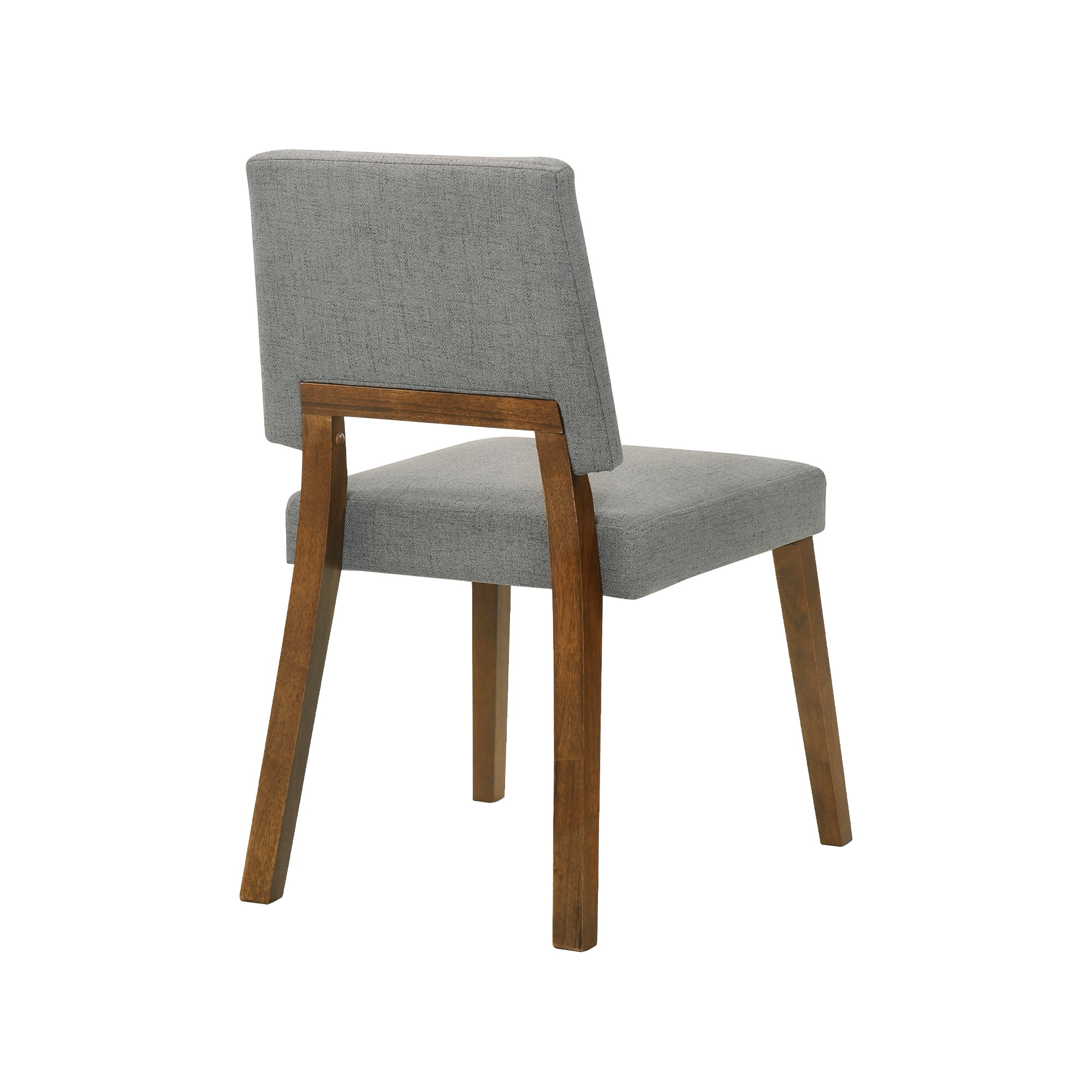 Channell Wood Dining Chair in Walnut Finish with Charcoal Fabric - Set of 6