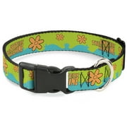 Dog Collar Plastic Clip Scooby Doo The Mystery Machine Paint Job Green Aqua Orange 6 to 9 Inches 0.5 Inch Wide