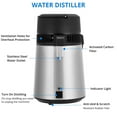 thumbnail image 2 of Towallmark 1 Gallon 4L Water Distiller, Stainless Steel Countertop Distilling Machine, 750W Purifier With Glass Container, Home Drinking Water Filter System, Silver, 2 of 7