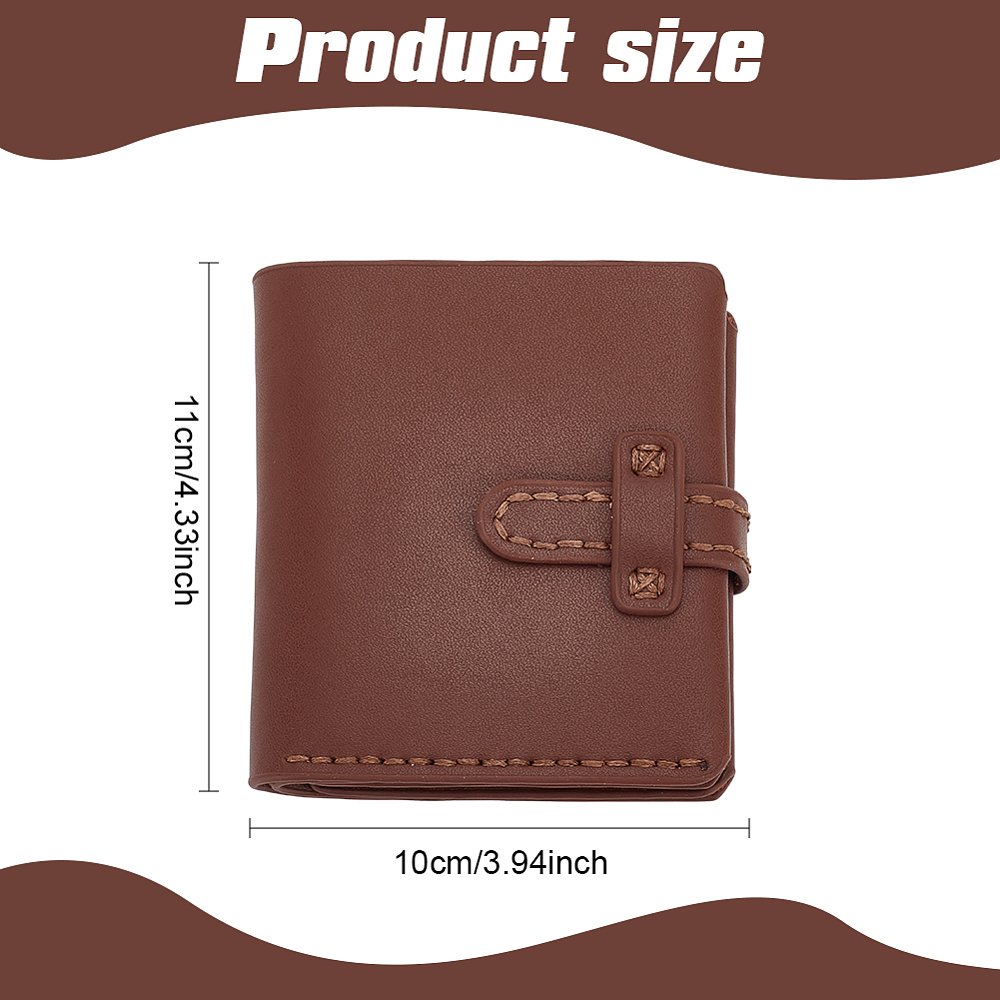 DIY Leather Men's Wallet Making Kits including Fabrics Thread Needle Scissor Clip Saddle Brown 2.1-38.5x0.15-11x0.2-1.6cm