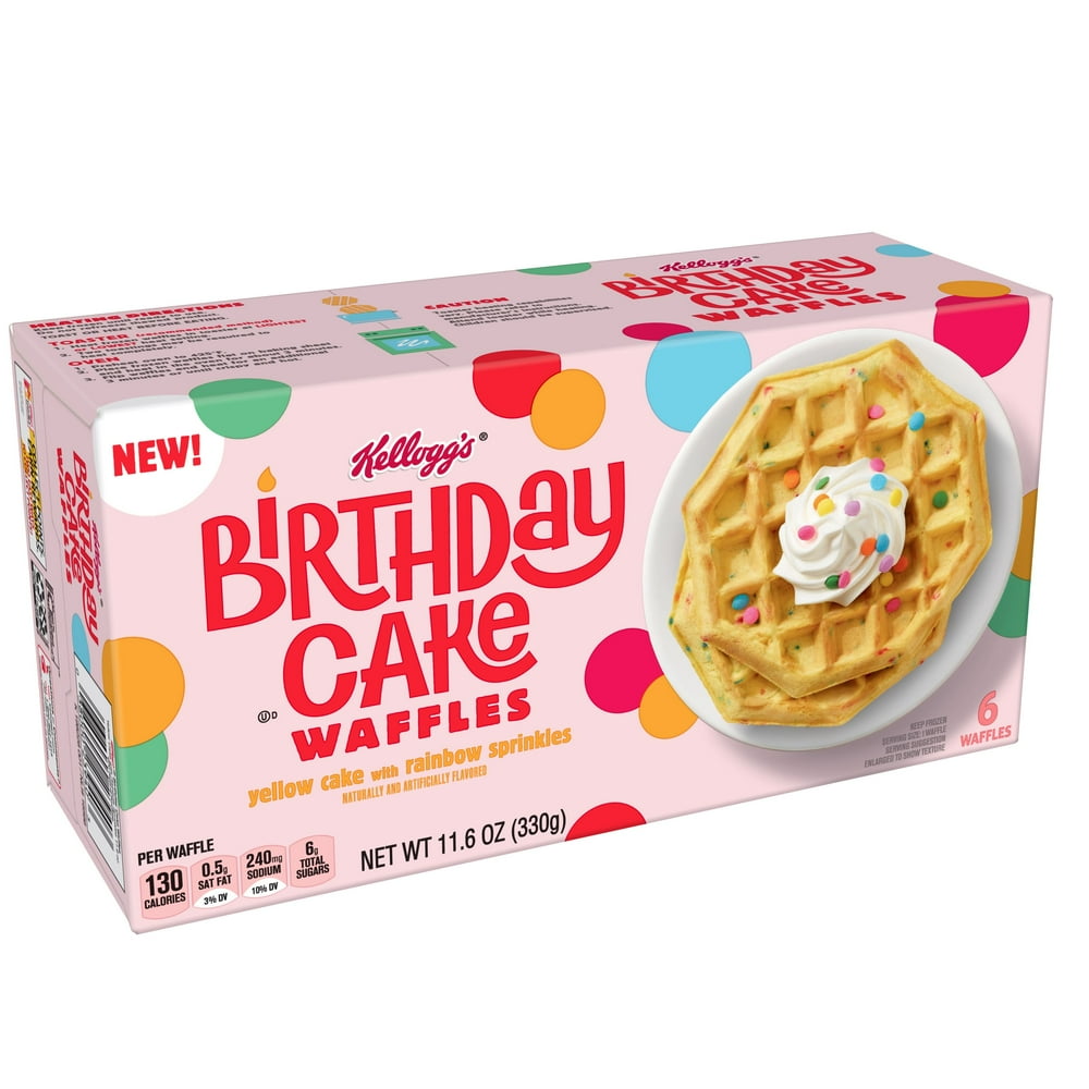 Kellogg's Frozen Waffles, Birthday Cake, 11.6oz