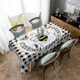 thumbnail image 3 of Rectangle Tablecloth Waterproof for Kitchen, Animal Bees Buffalo Check Plaid Black and White Polyester Wrinkle Textured Tablecloths, Indoor/Outdoor Decor Desktop Protectors Tablecloths, 60"x84", 3 of 6