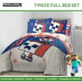 thumbnail image 2 of Jay Franco Minecraft Creeper Ensemble de Douillette Format Double - Literie 7 Pcs Incluant Ensemble de Draps et Housses d'Oreiller - Literie pour Enfants Super Douce Rouge et Bleu Oishi Market, 2 of 5