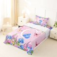 thumbnail image 5 of Manfei Kawaii Butterfly Twin Sheets,Cartoon Monogram C Bedding,Multicolored,3pcs, 5 of 6