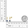 thumbnail image 6 of Gem Stone King 10K Yellow Gold Blue Created Sapphire and Lab Grown Diamond Stud Dangle Earrings for Women | 0.75 Cttw | Gemstone September Birthstone | Round 4.5MM, 6 of 6