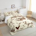 thumbnail image 4 of Erosebridal Rustic Farmhouse Comforter Full Farm Animal Bedding Set, Cow Goat Rooster Down Comforter Duck Rabbit Cattle Bed Set, Farm Truck Lodge Cabin Quilted Duvet Retro Beige Room Decor, 4 of 6