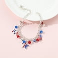 thumbnail image 5 of Bracelet Charms, Letter Beads for Bracelets, Bracelet Beads and Charms, Allegiance Usa Flag, 4Th of July decorations, Red White and Blue decor, Round Beads, 1 Pc, 5 of 7